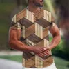 T-shirt pour hommes simples Modèle géométrique 3D Mentiers imprimés Top Top Tous les jours décontractés en vrac surdimension