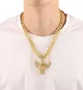 Pendant Necklaces Fashion Cuba Men Hip Hop Full Rhinestone Bull Head Necklace Sparkling Out Gold Punk For Boyfriend Gift7154495