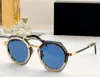 Gafas de sol de reloj geométrico para mujeres Gold Metal Metal azul Blue Gafas de verano Gafas de sol UV4001958978