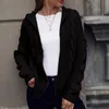 Pulls de veste en toison chaude cardigan cardigan manche décontractée à manches longues ouvertes sur les mollets de temps à capuche