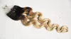 Máquina micro anel loop Made Remy Extensão de cabelo 100 Cabelo humano OMBRE OMBRE PIANO COLOR MICRO LINKS 1B613 TO BLOECH BLONDE4119510