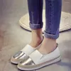 Sıradan Ayakkabı 2024 Marka Tasarımı Kadın Espadrilles Flats Mix Renk Sürme Somunics Loafers Bayanlar Glitter Big Boyut 42 44