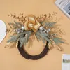 Flores decorativas Greante de Natal Ouro para a porta da frente Rattan pendurado ornamentos de janela Mantle Ano Decoração de casa