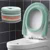 Toilet Seat Covers Washable Pad With Handle Winter Plush Closestool Thicker Cover Soft Warm Thicken Cushion Bathroom Mat Decor