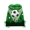 Enveloppe cadeau 12pcs Football Theme Candy Cadeaux Sacs à cordon non tissé Sac Goodie Kids Sport Birthday Party Favors Decoration Supplies