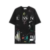 Designer Luxury Lanvins Classic Nieuwe Splash Ink Letter Handgeschilderde graffiti met korte mouwen T-shirt, mannen en vrouwen modellen hetzelfde