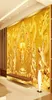 ゴールドブッダポールペーパーカスタム3Dウォール壁画avalokitesvara壁紙ベッドルームリビングルームオフィスアートルーム装飾家の装飾1639197