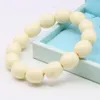 Strand 13X15mm Bucket White Imitation Beeswax Resin Bracelets Female Elastic For Women Girls Gifts DIY Jewelry Making Design