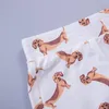 Roupas em casa desenho animado dachshund mulher pmijama algodão 2 peças Definir shorts top shorts elásticos cães de calçada solteira pijamas s87792