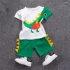 Giyim Setleri Sevimli Çocuklar Trailtsuit Yaz Karikatür Moda Bebek Erkekler Kısa Kollu Takım Tişört Şort 2 Parça Set