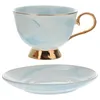 Tasses Saucers 250 ml Café Mocha Set Espresso Cadeaux Porcelaine Ta tasse de café Coud Milk marbré Ceramics Mug