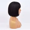 12 '"Black Short Bob Machine faceva eleganti parrucche di capelli sintetici con la frangia per le donne