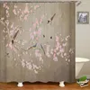 Duş Perdeleri 3D Banyo Güzel çiçek kelebek su geçirmez kanca ev dekorasyon yıkanabilir kumaş banyo ekran