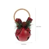 Figurines décoratines Bells de Noël Hangle de porte rustique étoile cloche avec pine arc un baies vintage Pendant Ornements suspendus pour les vacances de Noël