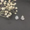 Boucles d'oreilles HSC Câles classiques de pierre tétragonale en argent sterling avec des bijoutiers d'améthyste et de diamants pavés