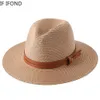 56-58-59-60cmナチュラルパナマソフト型麦わら帽子夏の女性マンマンワイドブリムビーチサンキャップUV保護給室帽子240412