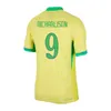 2024 Brésil Danilo Mens Soccer Jersey Vini Jr Richarlison L.Paqueta Bremer à la maison à l'extérieur des chemises de football de gardien de but