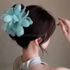 Frühling Sommer neuer großer bunte Blumenhaarclip mit Perle für Frauen Prinzessin Kopfschmuck Hai Haarnadel Mädchen Haarzubehör Accessoires