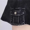 JMPRS Ins Harajuku Low Waist Mini Pant Skirt with Belt Women Sexy Black Sashes Denim Skirts Female Punk Grunge Clubwear Mujer 240412