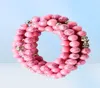 Pembe Howlite Taş Şifa Çakra 108 Dua Boncukları Mala Bilezik Kadın Mücevher Bileği Om Budist Buda Charm Bracelets45555354