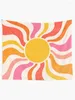 Tapisserier Sun Retro 70 -tal färgglada orange rosa sunrays tapestry sovrum rum dekor estetik söt