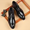 Men de chaussures décontractées Brand de mode classique Pu Leather Black Breathable Business Big Size 240407