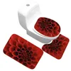Bath Mats Printed Flower Pattern Set Bathroom Carpets Non-slip Microfiber Toilet Rugs Floor Carpet Shower Room