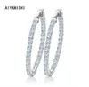 Aiyanishi Real 925 Sterling Silver Classic Big Hoop Pendientes Luxury Sona Diamond Hoop Pendientes Fashion Simple Minimal Gifts 2201082663870