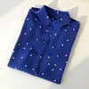 Women's Blouses BirdTree 18MM Mulberry Silk French Vintage Shirt Dots Commute Sand Washed Blouse 2024 Spring Chic Tops T41554QC