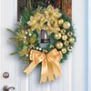 Fleurs décoratives couronne de Noël artificielle décorée de balles grand arc pour décoration de porte d'entrée fête festive décoration intérieure