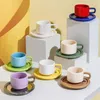 Tassen Kontrast Farbe Keramik Kaffee Licht Luxus Ins Fun Latte Tassen Tee Cappuccino Kakao Müsli Getränksaucer Set Geschenke