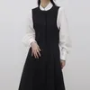 Casual Dresses Korean Chic Minimalist 2 Pieces Dress Sets For Women Autumn Lapel White Shirt Long Pleated Sundress Elegant Two Piece Suits