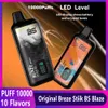 New Puff 10000 Vapes Hindosible Puff 10k Breze Stiik Blaze BS 10000 Puff Vapes Digitale Display E-Zigarette 18ml Vorgefüllte Patronen-Maschen-Spulen-Pod 10 Aromen Vaper Pen