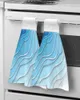 Asciugamani blu bianco gradiente astratto asciugamano casa cucina cucina bagno piatti sospesi loops rapido asciutto assorbente morbido personalizzato