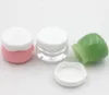 Piccolo mini barattolo cosmetico BOTTA DI MINA 10G Contenitori in plastica verde rosa per cosmetici Pacchetto Crema Vuota Verre Jars1835136