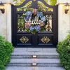 Decorative Flowers Christmas Wreaths Hydrangea Hello Thanksgiving Day Decoration Garden Gate Background Double Wreath Hanger For Front Door