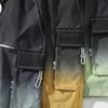 Yaz Kore Moda Ombre Drawstring Kargo Şortları Erkekler İçin Gevşek Düz Çok Cep Kısa Pantolon Günlük Gym Pantalones Cortos 240409