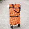 ショッピングカートを運ぶ折りたたみタグボートバッグ折りたたみ袋ドットオレンジ