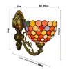 Wandlampe 8 "amerikanische Farbe Glass Retro Spiegel gefärbte Bohemian Nachteisgang Sonnenblume Einzelkopf