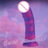 Günbatımı Glow G-spot stimülasyonu için büyük kalkış glans ile gerçekçi yapay penis, silikon büyük yapay penis seksi oyuncak kalın penis