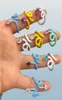 Cluster Rings Single Stone Colorful Emamel Band The Wire Women Finger Ring Open Justerad storlek9780844