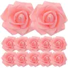 Flores decorativas 100 PCs Cabeças de rosa artificiais pretas rosas