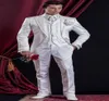 Custom Made 2019 Niebieskie czarne męskie garnitury haftowane garnitury ślubne dla mężczyzn groom smoking trzyczęściowy men men men kurtka