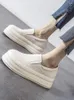 Freizeitschuhe Frauenpumpen Plattform Slipper echte Leder Moccasins Flats Frau Frühlings Sommer Frau Slip auf Flach Q280