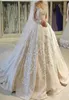 USA Canada Vintage Ball Hown Свадебные платья 2K17 иллюзий вырез чистые 3D Appliques с длинными рукавами.