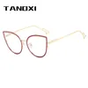 Óculos de sol Tanoxi Anti -Blue Ray Reading Glasses for Women Ins Matal Business Man Homem Cato Tons de Olhos Goggle UV400 Oculos
