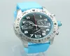 Watch luksusowe męskie japońskie super kwarc endurance pro chronograf 44 mm Avenger Hurricane Baby Blue guma stalowa skrzynia 1884 Mężczyźni W2076143