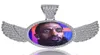 14K Custom Made Po Round Medallions Pendant Necklace back engrave style Rosegold Silver Gold Color Zircon Men Hiphop Jewelry1846176