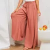 Pantaloni da donna primaverile autunno pantaloni da donna elastico in cintura a vita alta tasche inclinate tasche casual oversize dritta gamba larga