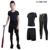 Tillbehör Barn som kör basketkomprimering Set Kids Boy Training Tracksuit Sportwear Jogging Suits Gymkläder Män Fitness Tights